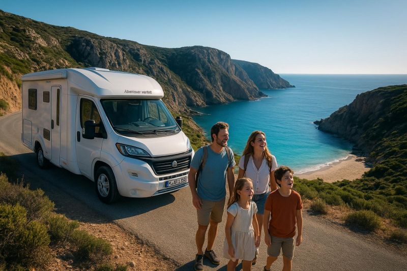 Wohnmobil-Urlaub mit Familie am Mittelmeer
