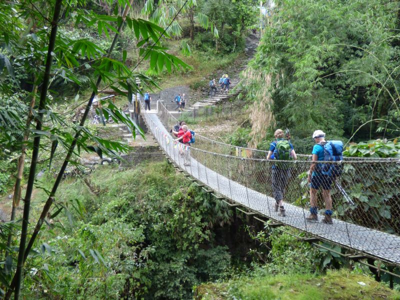 Subtropisch grüne Landschaften im Süden der Annapurna